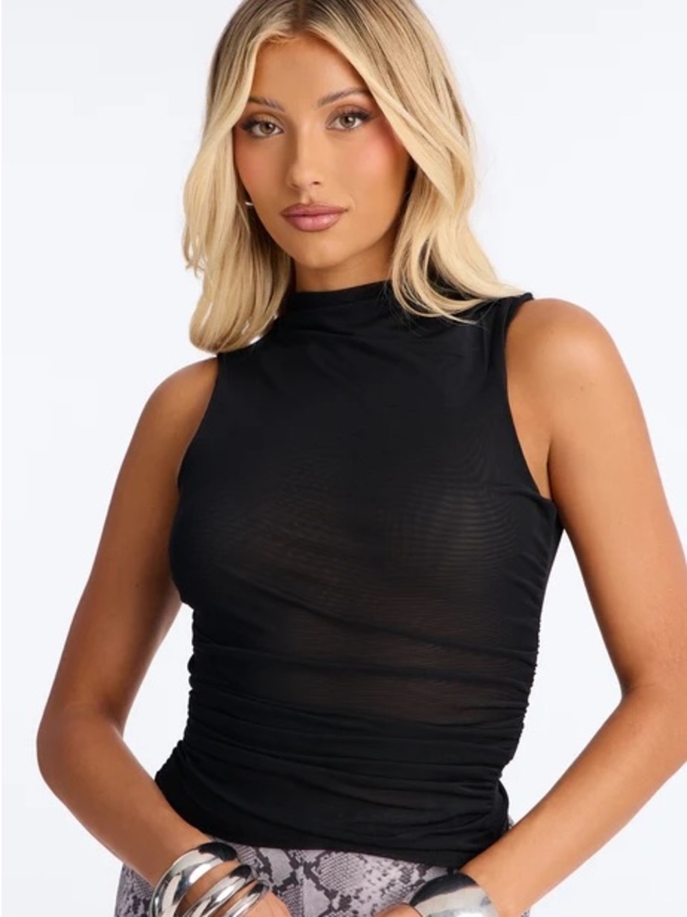 Lexi Mesh Mock Neck Sleeveless Top NEW 🏷️